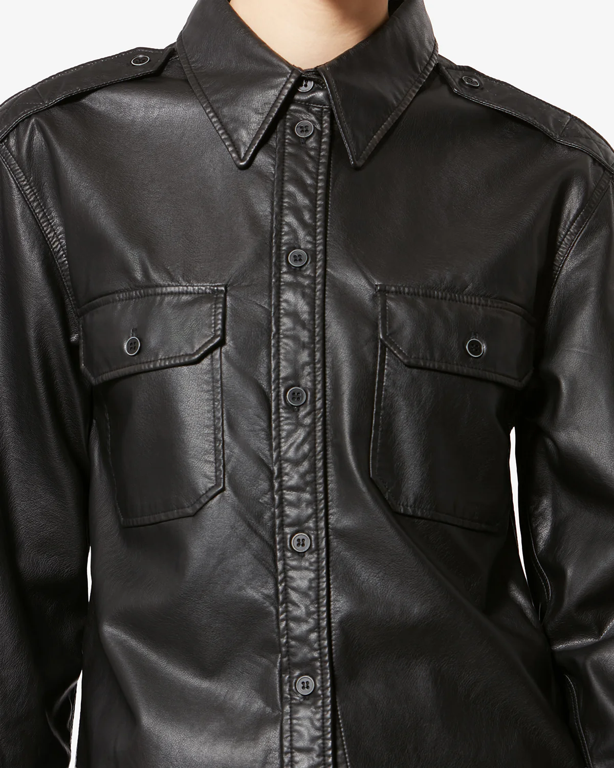 CHEMISE NOEE FAÇON CUIR - Image 2